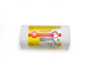 Мешки для мусора 60 л , белые , серия Стандарт ( ПНД , 8 мкн , 25 шт в рулоне ) НМ60252504