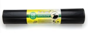 Мешки для мусора 120 л , черные , серия Практичные ( ПВД , 30 мкн , 20 шт в рулоне ) ВР-0061