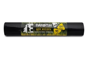 Мешки для мусора 180 л , черные , серия Эконом , Ё-Ромашка , ( ПВД , 20 мкн , 10 шт в рулоне ) ЕЛР-ВР-180-10/35/Ч
