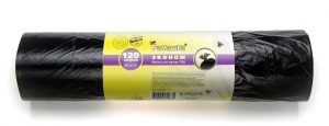 Мешки для мусора 120 л , черные , серия Эконом , ( ПВД , 20 мкн , 50 шт в рулоне ) ВР-0069