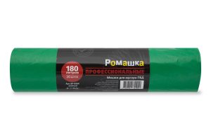Мешки для мусора 180 л , зеленые , серия Профи , ( ПВД , 30 мкн , 20 шт в рулоне ) ВР-0084