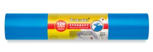 Мешки для мусора 120 л , синие , серия Стандарт , Эконом ( ПВД , 11 мкн , 50 шт в рулоне ) НМ1205020